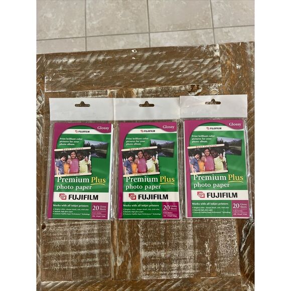 FUJI FILM PHOTO PAPER 4 x 6. 20 PER Sealed Box- 60 Sheets total. Sold‎ Together. - Picture 1 of 1